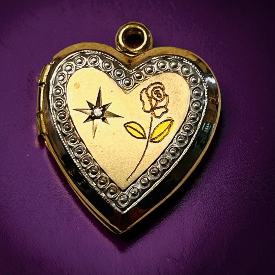 14k Heart Locket  Gokd Filled 14k Gold Locket With Gem Accents 14k Filled Locke